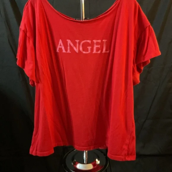 Victoria's Secret Red 'Angel' Short Sleeve Pajama Tee - Picture 1 of 3